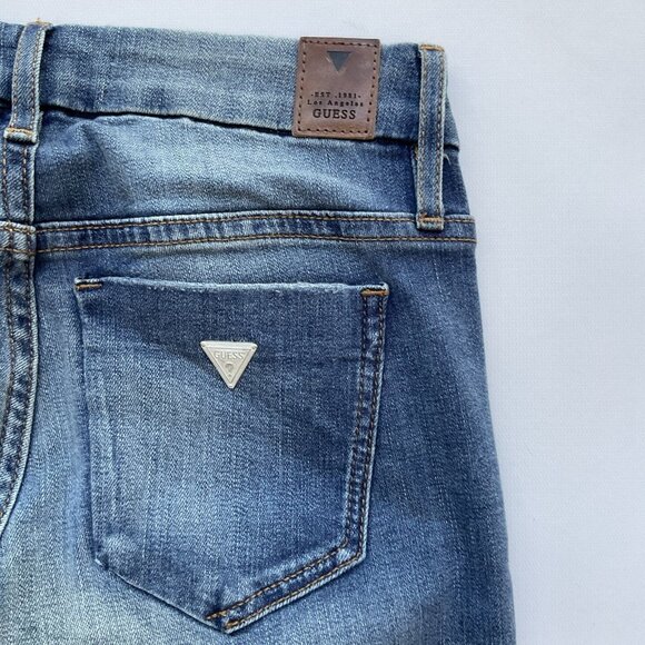 Guess Women’s Tailored Mini Boot Cut Jeans In Blue Denim Size 25 - Picture 11 of 11